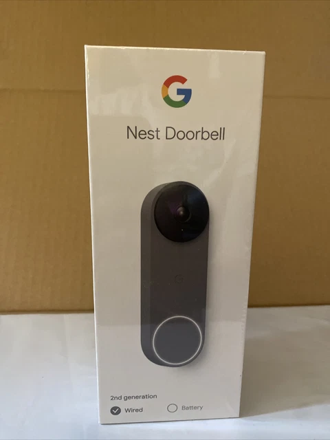GOOGLE NEST DOORBELL WIRED ash gray 2nd generation New in open Box