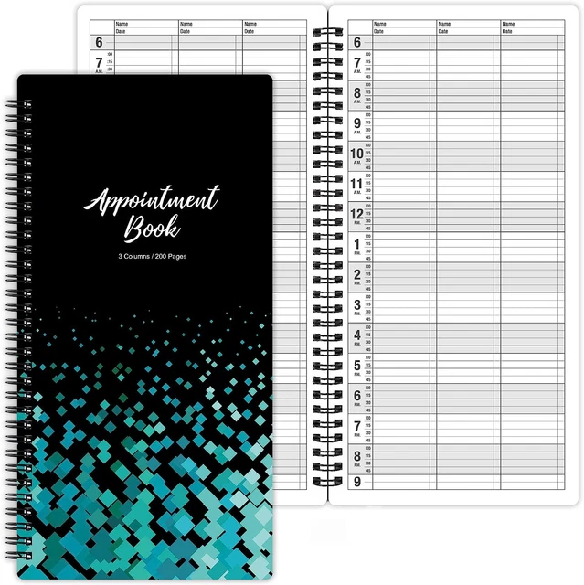Appointment Book – Undated Salon Appointment Book, Daily&Hourly Schedule Book
