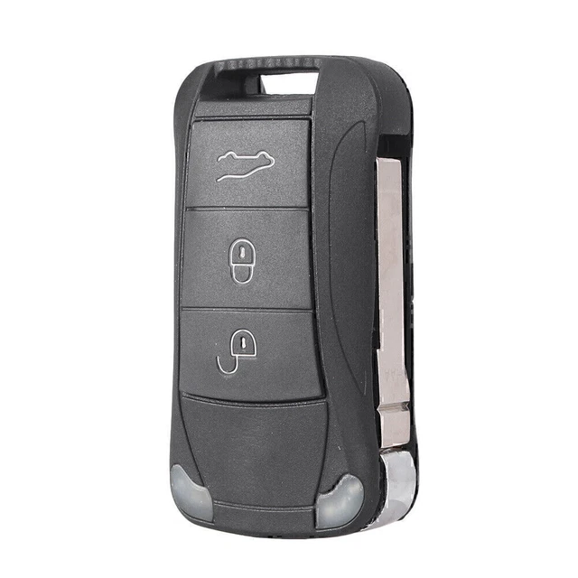 Car 3-Button Remote Key Shell Fob Case For Porsche Cayenne 2003-2011 2004 Black