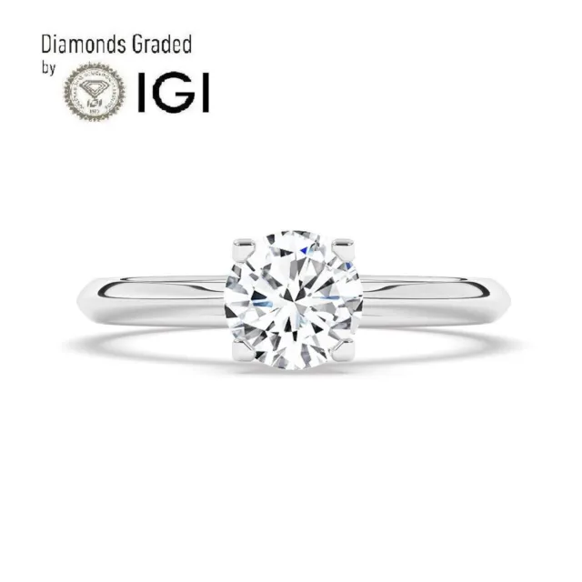 D/VS1, 1.15 Ct, Solitaire Lab-grown Diamond Engagement Ring, 950 Platinum
