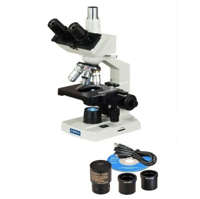 OMAX 40X-2500X LED Digital Lab Trinocular Compound Microscope with 5MP Camera