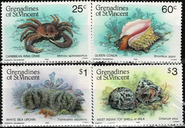 St Vincent Grenadines 1985 Marine Life Mnh