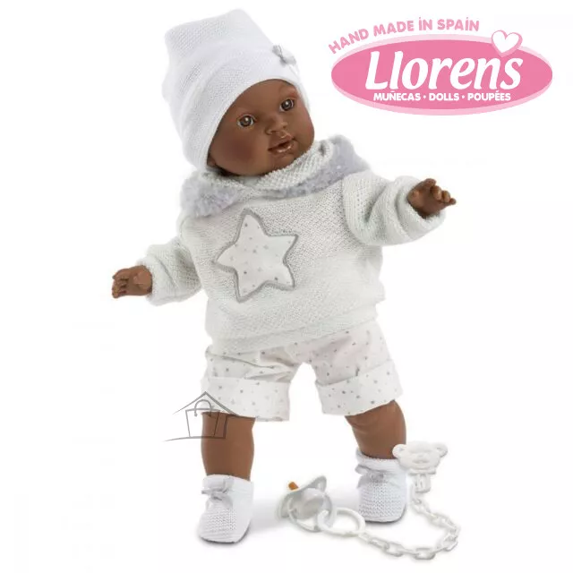 NEW Llorens Sirham Crying Baby Boy Doll 38cm Collectible Africana African