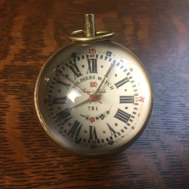 VINTAGE SOLDIERS WATCH 781 Swiss Made Glass Ball Orb PARTS OR