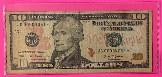 Wow  "🔥🔥🔥 2009 $10 Ten Dollar Star* Note-Fancy Low Serial Number 00004061*