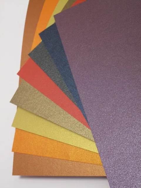 15 x A4 2-Sided Pearlescent Shimmer Paper 125gsm -  10 Colours to choose from