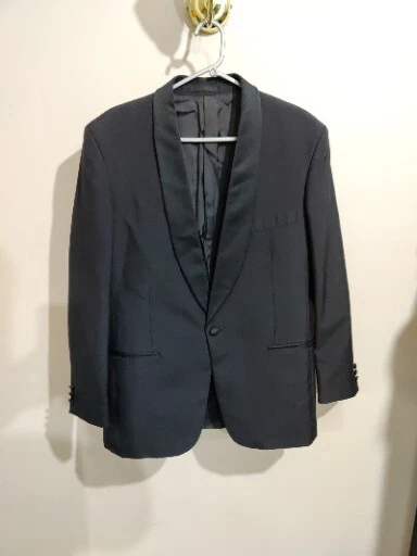 Giacca smoking vintage Moss Bros da uomo nera cena 40R