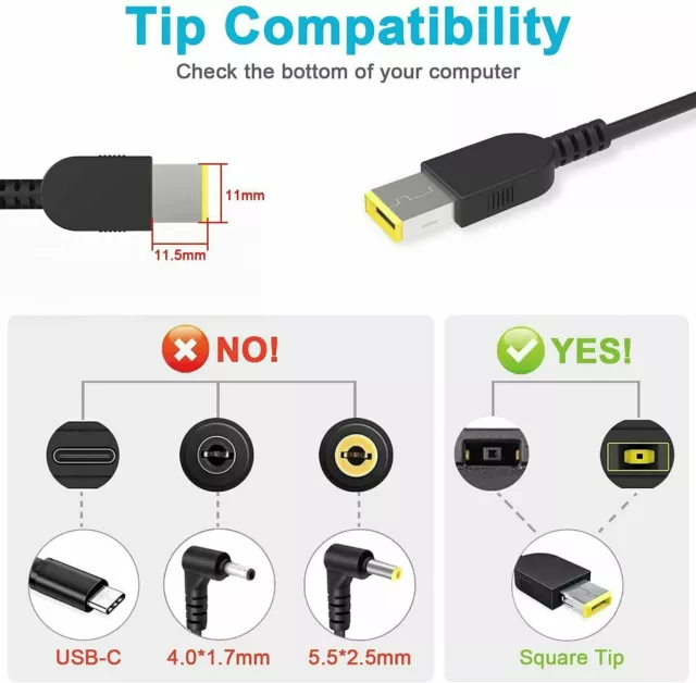 AC Adapter For Lenovo ThinkCentre M600 M715 M900 Power Supply Cord Charger PSU 2