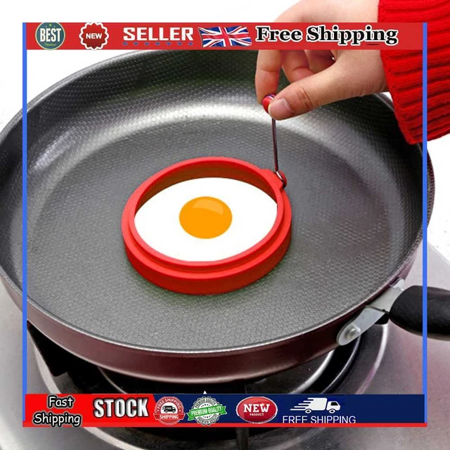 Anelli da cucina uova in silicone stampo pancake uova rotonde per gadget da cucina (Rosso)