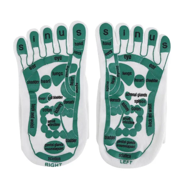 Five Fingers Acupoint Socks Breathable Reusable for Household Spa (White) FS2#