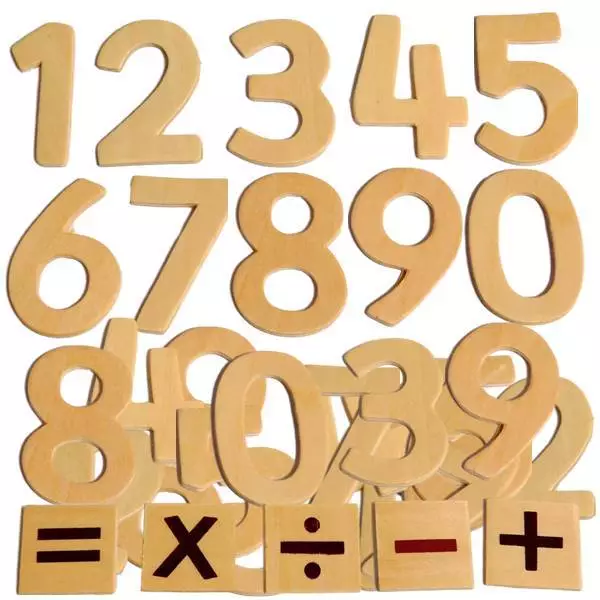 Educational Wooden Numbers Kids Craft Math Counting Plaques Signs Pack Size 30