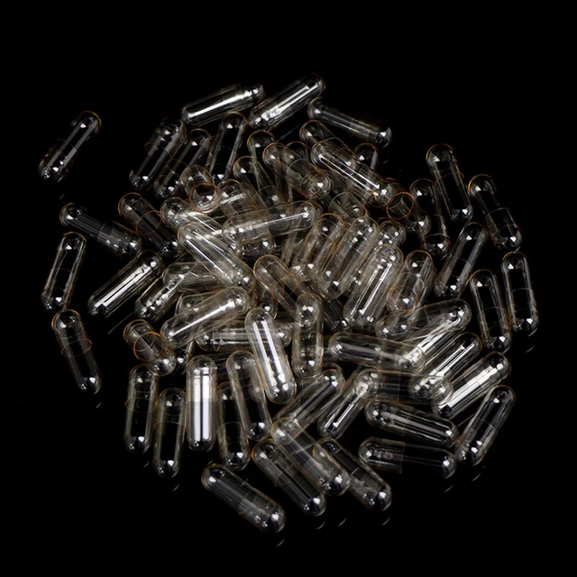 1000pcs dimensione standard 0# capsule vuote gelatina trasparente cavo  ba
