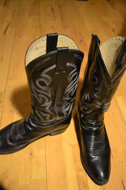 PREOWNED DAN POST brand black mens cowboy boots made in mexico 10 1/2 ...