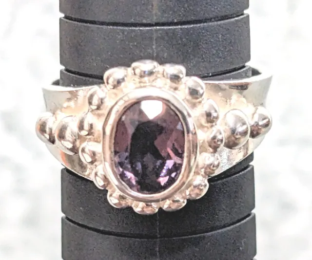 Rick Amethyst Sterling Silver Size 8.75 Ring/Charles Winston