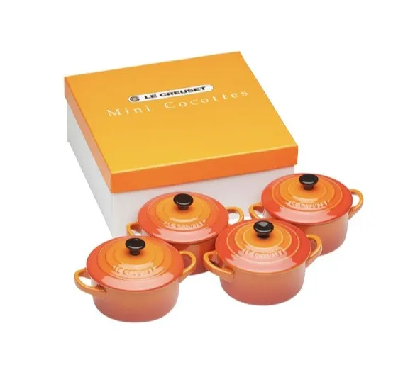 Le Creuset Petite casserole dishes Set Of 4 Round 8oz 250ml Volcanic Orange