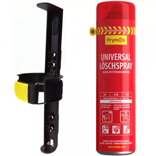 Prymos Feuerlöschspray Universal 625ml 5A/21B/15F Feuerlöscherspray mit Halter