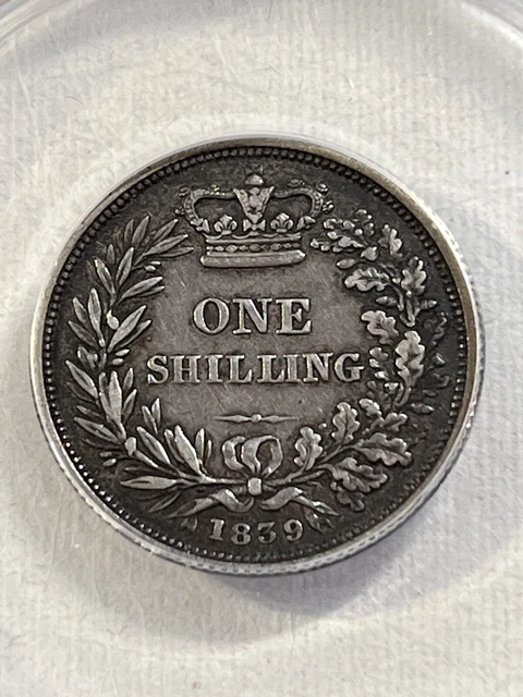 1839 Great Britain 1 Shilling Silver Coin Graded VF 25 by ANACS