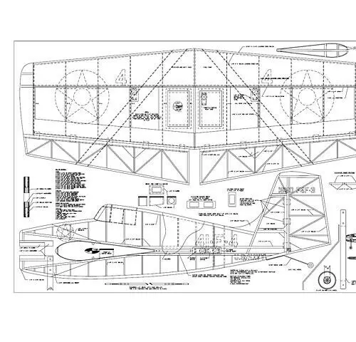 3-D F4F Wildcat 48" WS RC Model Airplane Printed Plans & Templates