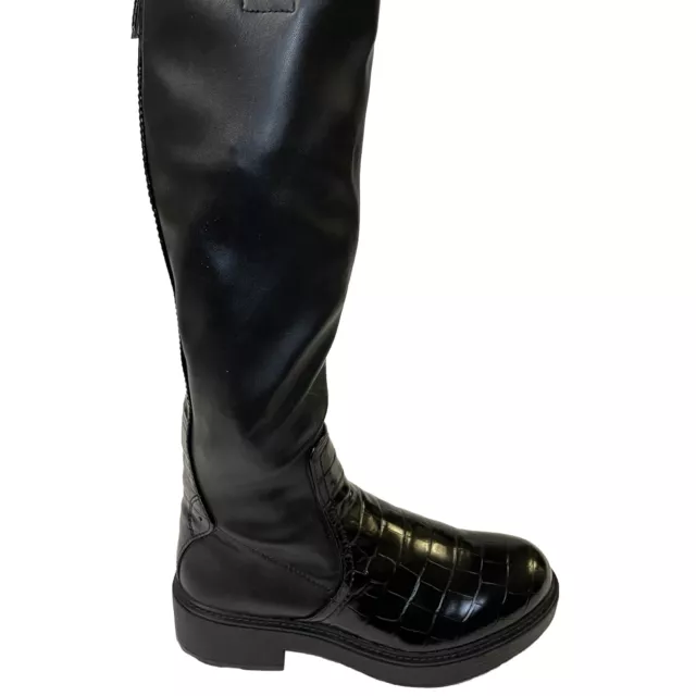 Franco Sardo Keaton Wide Calf High Shaft Black Boot Size 9M