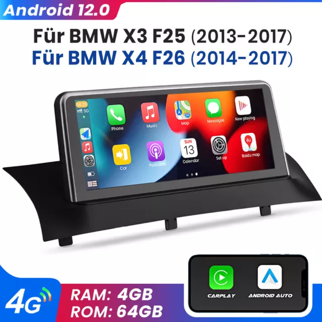 für BMW X3 F25 X4 F26 NBT 8-Kern CarAutoPlay Android 12 Autoradio GPS Navi DAB+