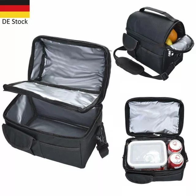 Tragbar Thermo Isolierte Lunchtasche Kühltasche Lunchpaket Schulter Picknick Bag