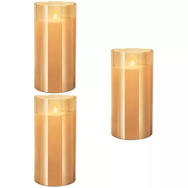 3 PCS LED Candle Light Acrylic Halloween Home Decor Christmas Candles