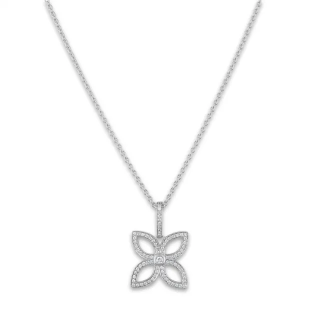 Louis Vuitton Sun Blossom Pendant Necklace 18K White Gold with Diamonds and  Sapphire White gold 20490211