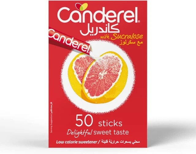 Canderel Sucralosio Dolcificante, 50 Bastoncini Scatola Made IN Ceco Repubblica