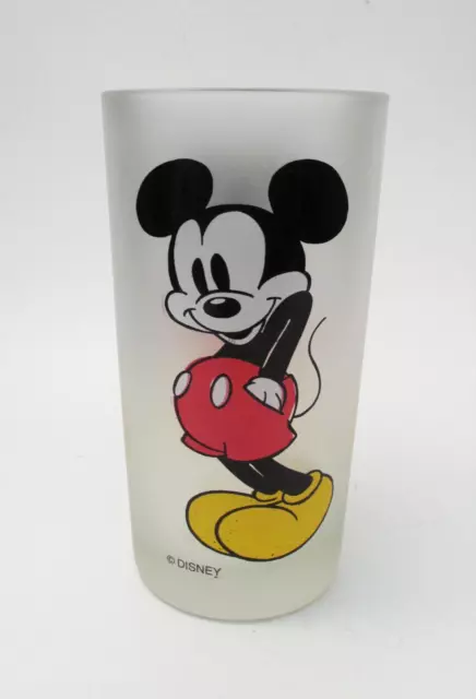 Vintage Monkeys Of Melbourne Mickey Mouse Frosted Glass Walt Disney Cartoon