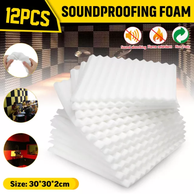 12PCS 30x30x2cm Acoustique Mousse Panneau Tiles mur Record Studio Sound Proof