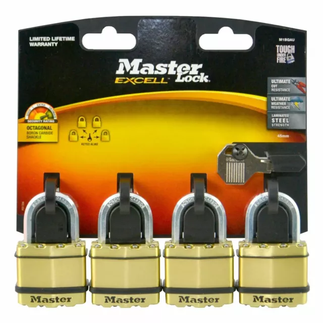 Master Lock Padlock Excell 45MM (M1BQAU) P31705 - 4 Pack