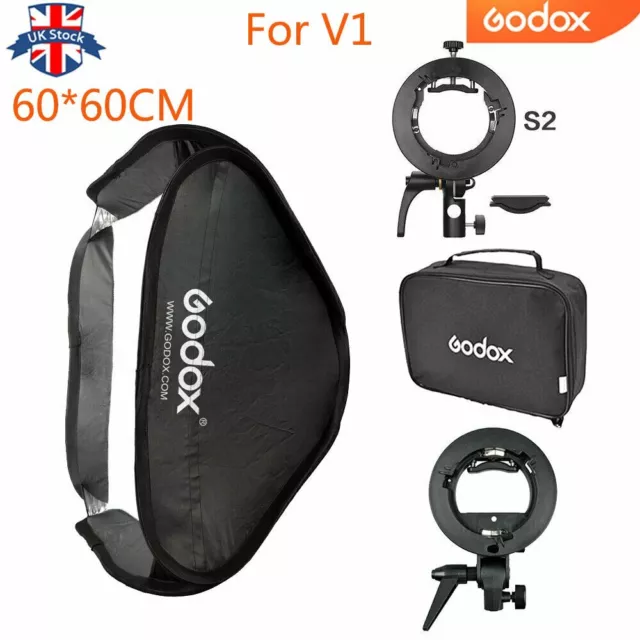 Godox 60*60cm Softbox with S-Type Bracket+S2 Bowens Mount Bracket For Godox V1