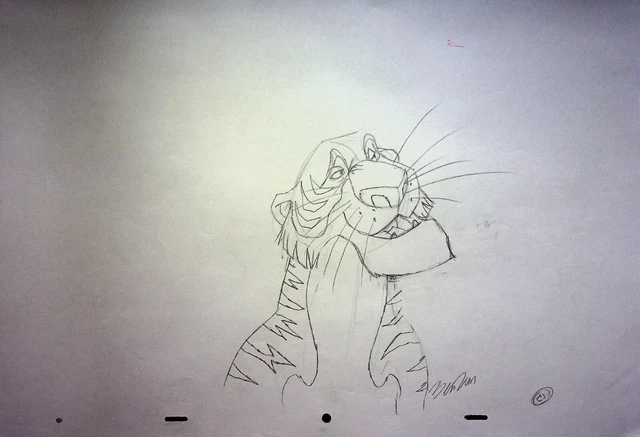 BEN RUSH  SIGNED Hand Drawn Character Shere Khan JUNGLE BOOK 1967 Pencil Art