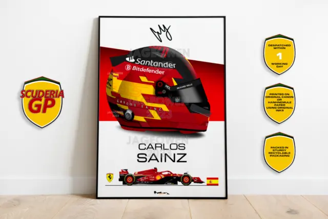 Carlos Sainz 2024 Ferrari SF24 Stampa Casco - Scuderia GP