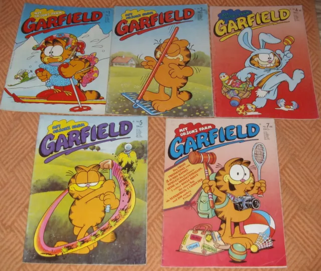 Garfield Comic Sammlung 1988 Ehapa Nr. 1,3,4,5,7 Orson's Farm*Jim Davis*Konvolut