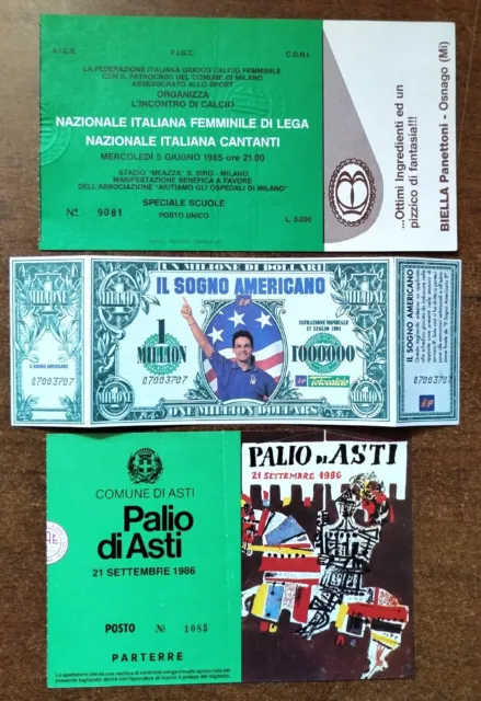 Tre Biglietti Vari 85/86/e 94