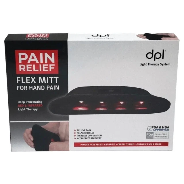 Sistema de terapia de luz DPL alivio del dolor Flex Mitt artritis túnel carpiano NUEVO