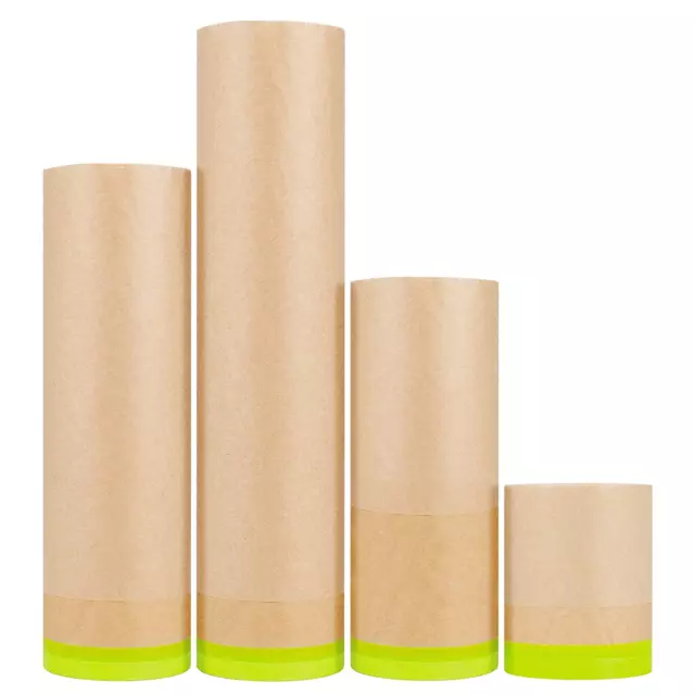 Masking Paper, Automotive Paint Paper Roll with Tape, Assorted Sizes Tape and Dr