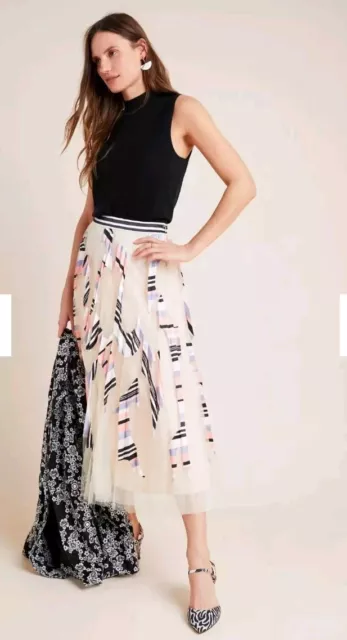 NWT Anthropologie Geisha Mae Designs Tulle Midi Skirt Pink/Rose   X-Small