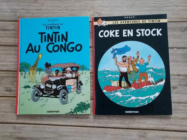 Lot De Deux Bd De Tintin Au Congo Et Coke En Stock.super Etat