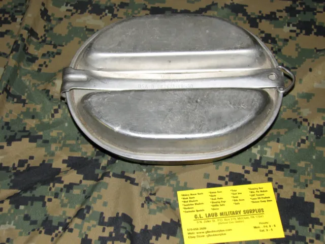 US military mess set pan used genuine kit WWII 43 44 45 dated stainless steel