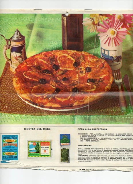Introvabile Calendario Ricettario Bertolini 1970 Preparazione Salati