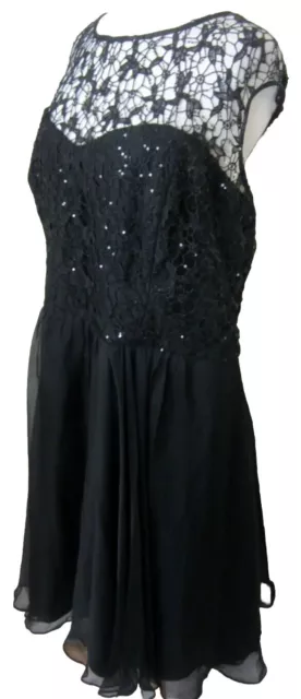 Black Cocktail Dress Women's Plus 24W CITY CHIC Sweetheart Bodice A-Line