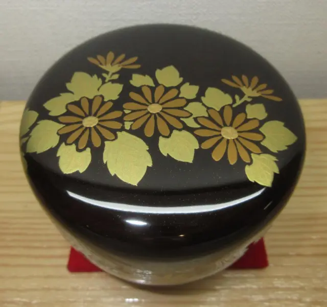 Natsume Tea Caddy Container Canister Makie(Gold Lacquer) Chrysanthemum U-0267