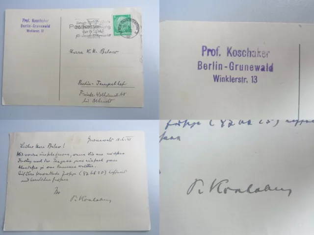 Rechtshistoriker Prof. Paul Koschaker (1879-1951): Pk Berlín 1941 An K Al