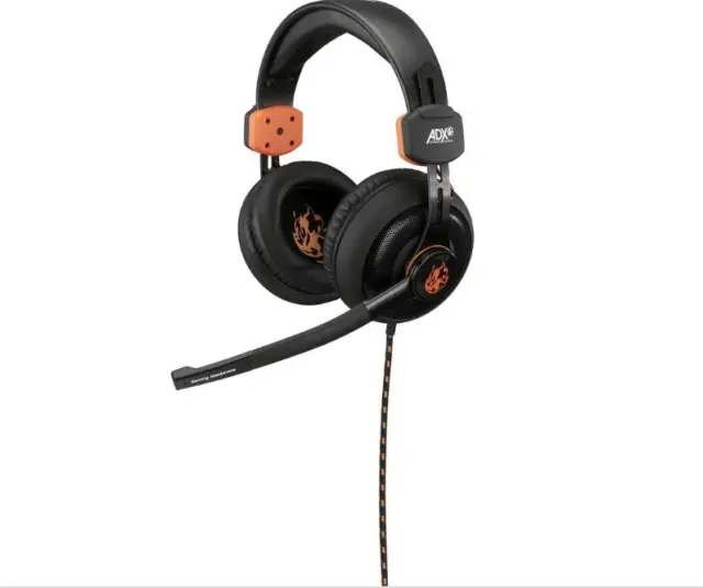ADX Firestorm A01 Gaming Headset - Black&Orange Compatible with PC / Mac / Xbox