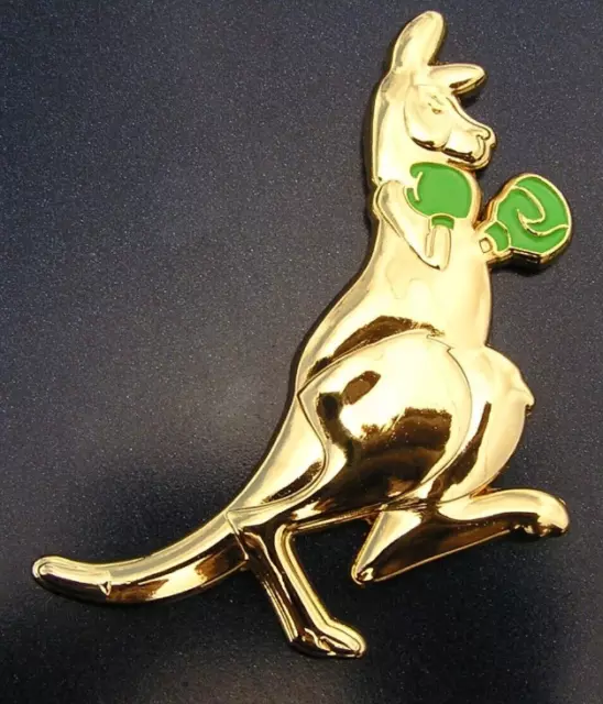 BOXING KANGAROO CAR BADGE Australia GOLD PLATED Metal Emblem fits FORD