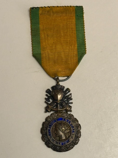 FRANCE MEDAILLE MILITAIRE 3 ème REPUBLIQUE VALEUR ET DISCIPLINE JETON