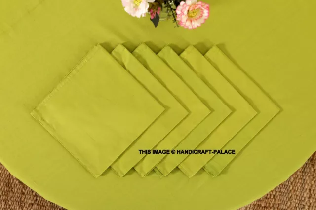 Doux Solide Vert Couleur 100% Coton Dîner Tissu Serviette - Set 24 (40 X 40 CM )