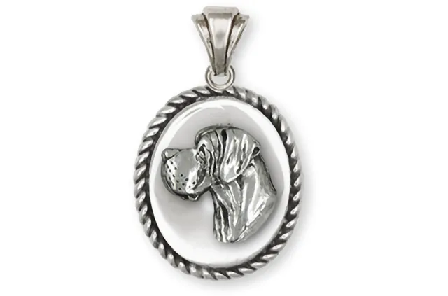 Great Dane Jewelry Sterling Silver Handmade Great Dane Pendant  GDL18H-VP